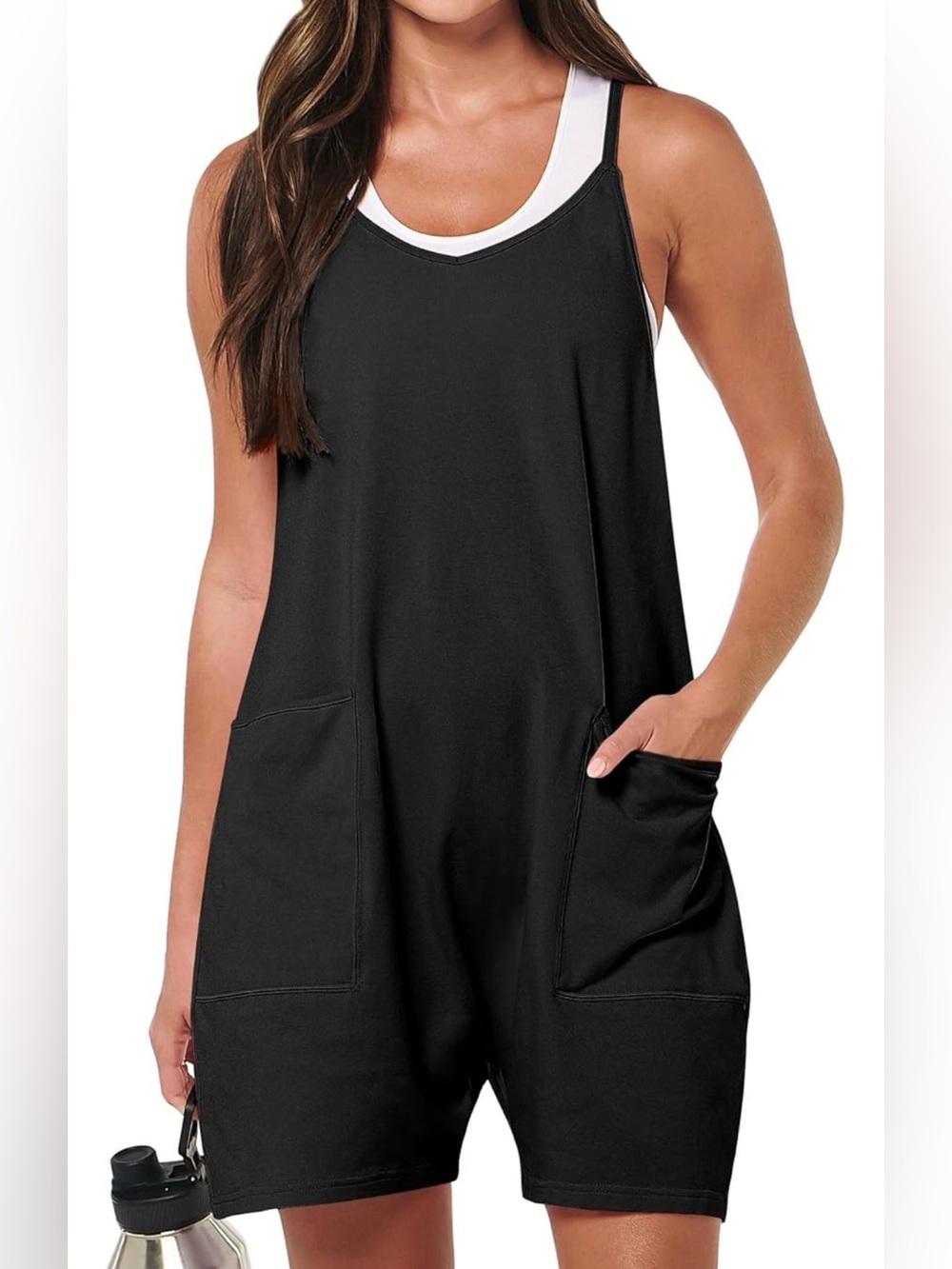 Black Racerback Romper